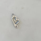 Sterling Silver Whimsical Heart Connector Charm in Dainty Heart Love