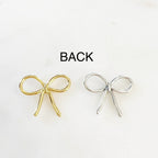 Sterling Silver or Vermeil Bow Ribbon Pendant Charm Connector Knot in or Bow