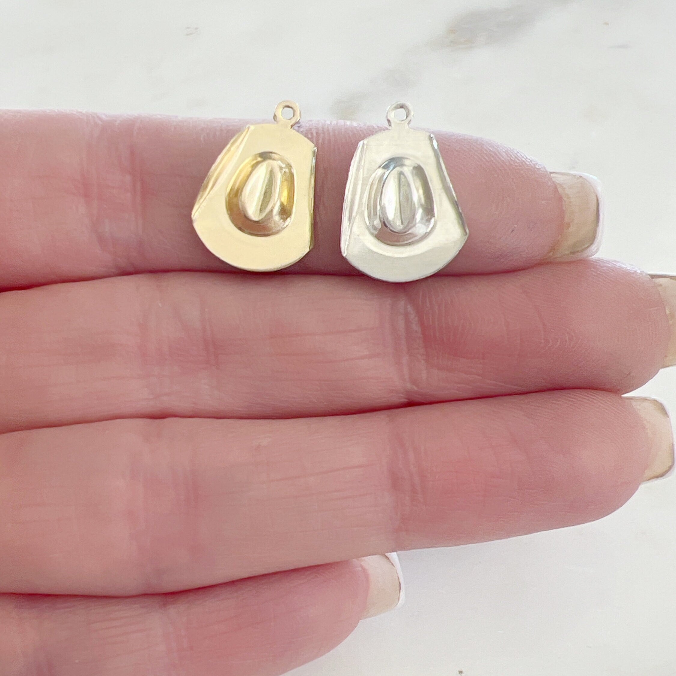 Sterling Silver or 14K Gold Filled Cowboy Hat Charm 14Kt or Small Lightweight