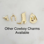 Sterling Silver or 14K Gold Filled Cowboy Hat Charm 14Kt or Small Lightweight