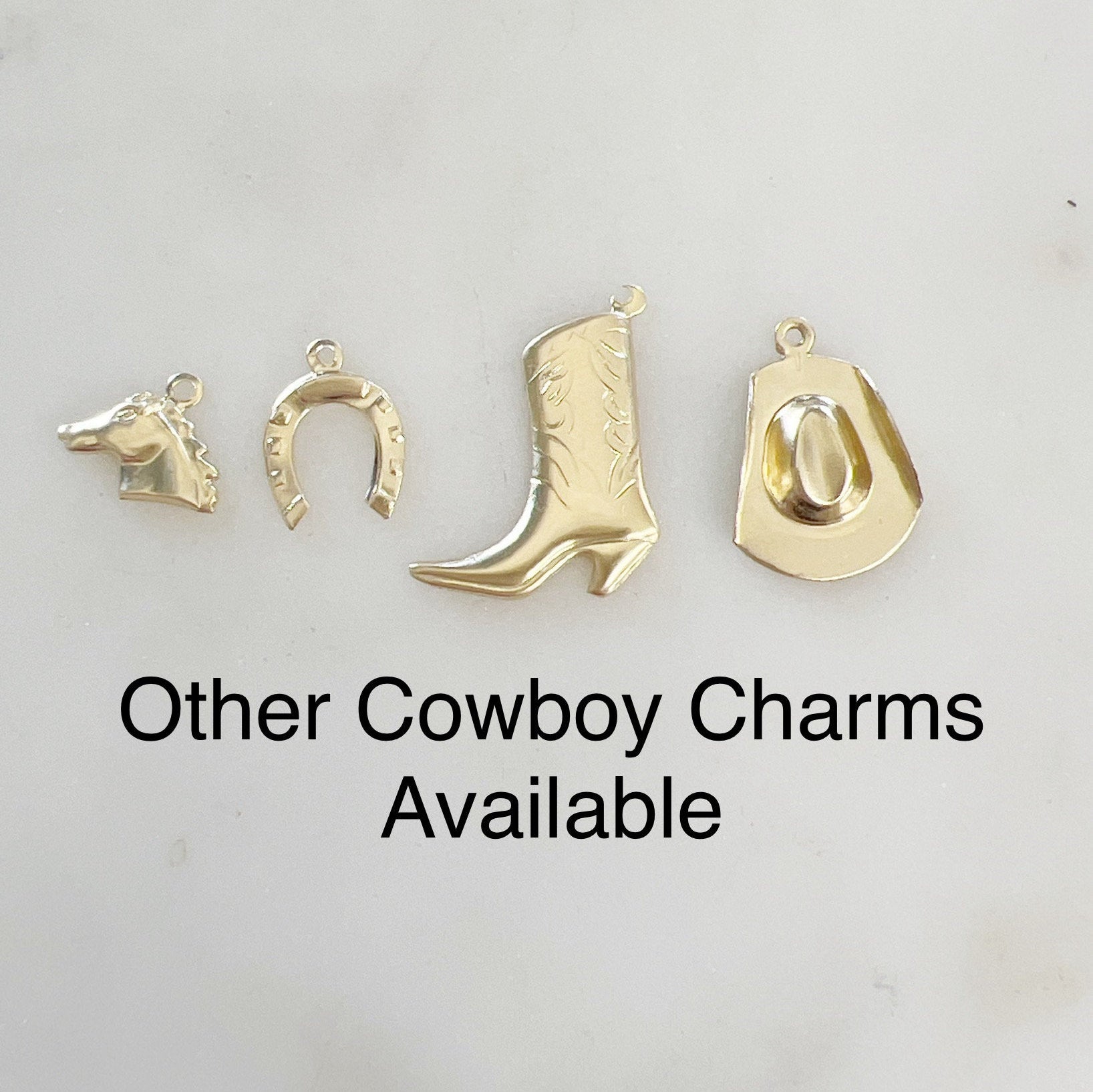 Sterling Silver or 14K Gold Filled Cowboy Hat Charm 14Kt or Small Lightweight