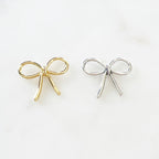 Sterling Silver or Vermeil Bow Ribbon Pendant Charm Connector Knot in or Bow