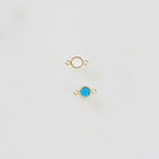 14K Gold Filled 4mm Bello Opal Connector Charm Gemstone Connector White
