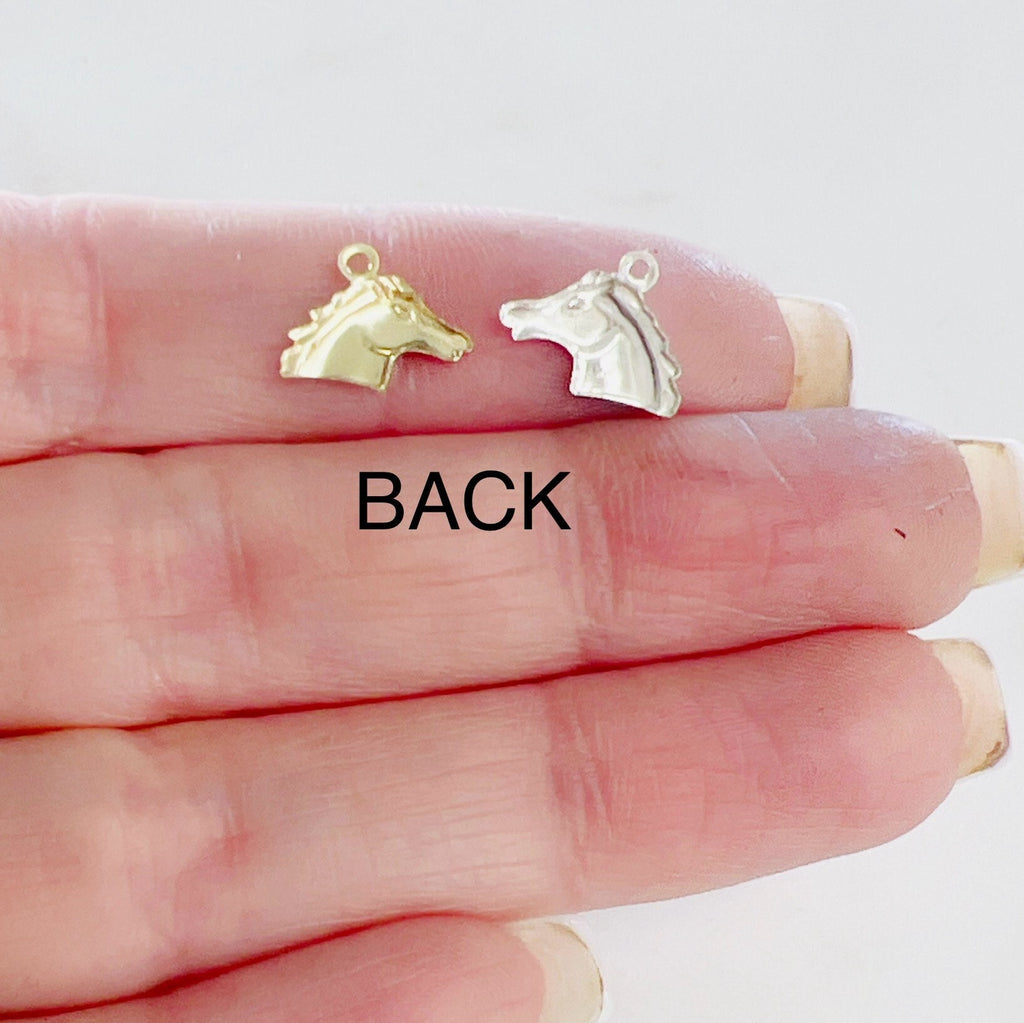 Sterling Silver or 14K Gold Filled SmallHorse Head Charm 14Kt (4pc)