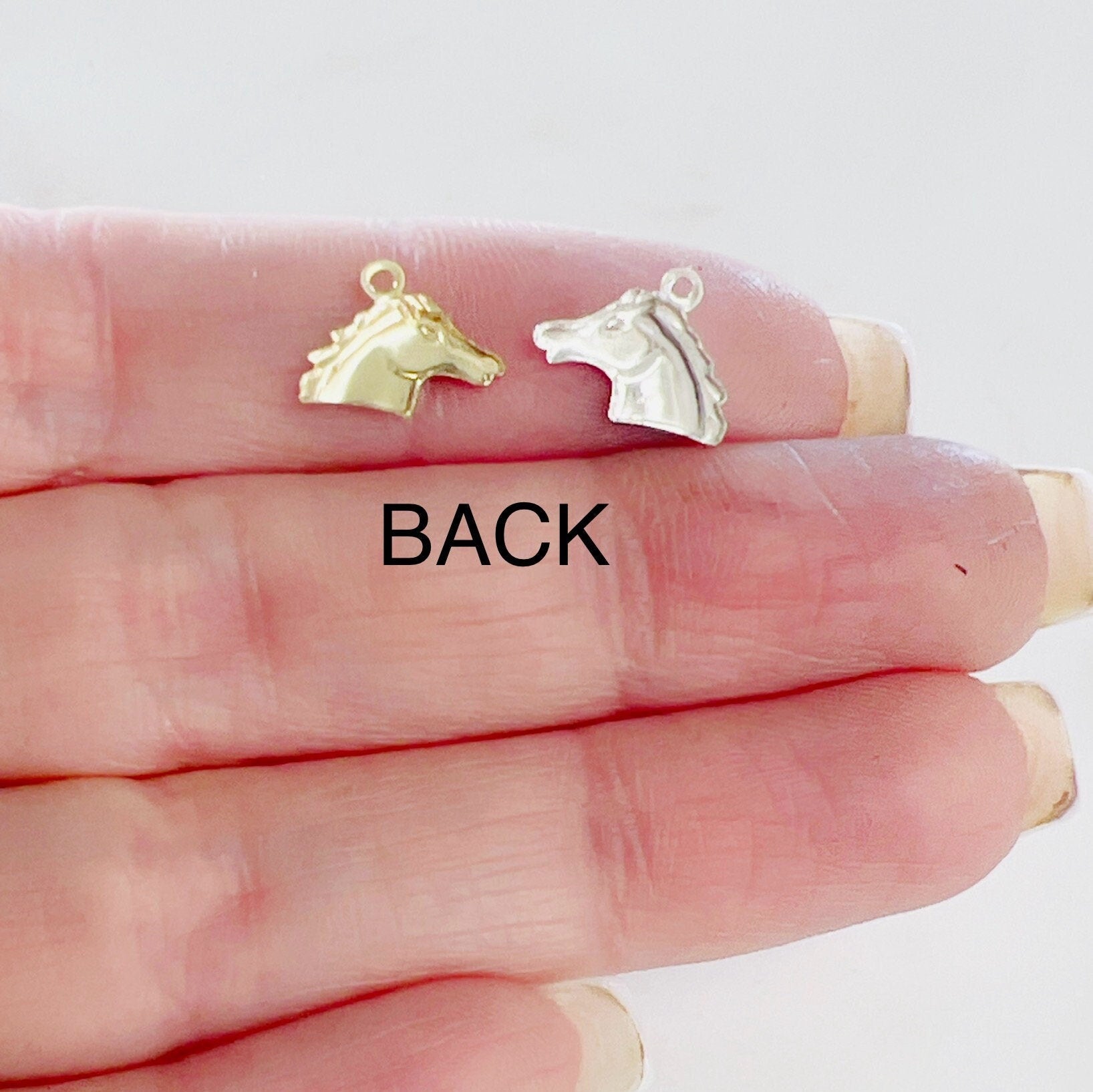 Sterling Silver or 14K Gold Filled SmallHorse Head Charm 14Kt (4pc)