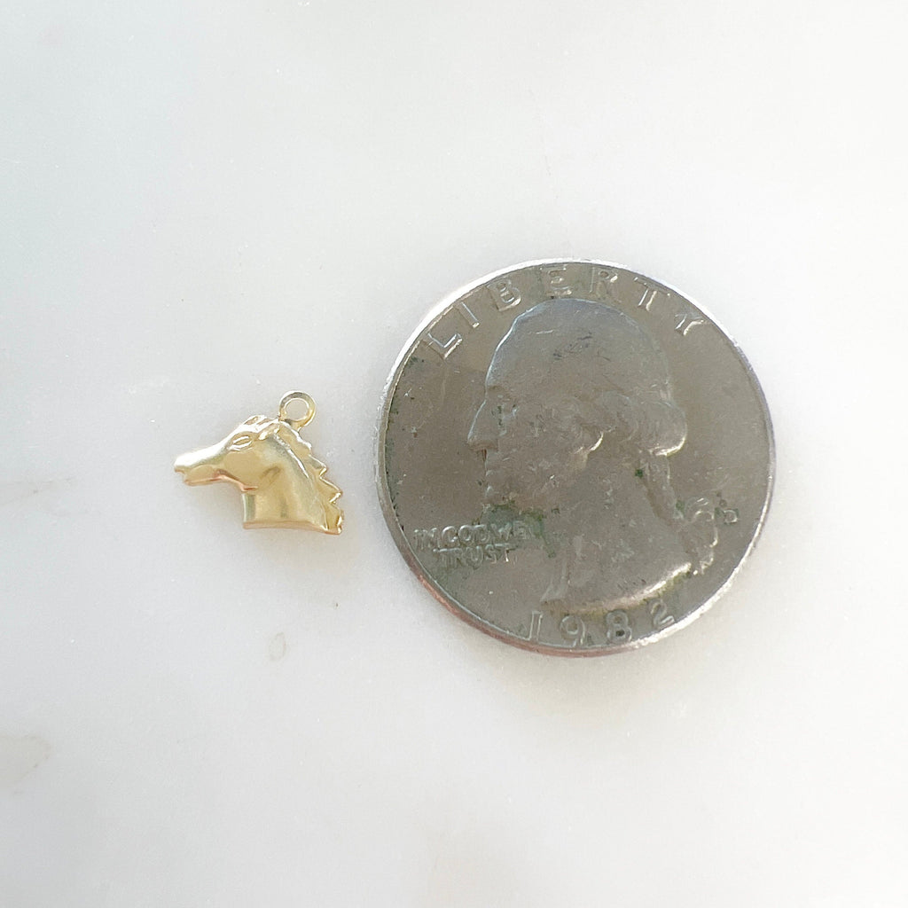Sterling Silver or 14K Gold Filled SmallHorse Head Charm 14Kt (4pc)