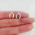 Sterling Silver or 14K Gold Filled Horseshoe Charm 14Kt or Small (2pc)