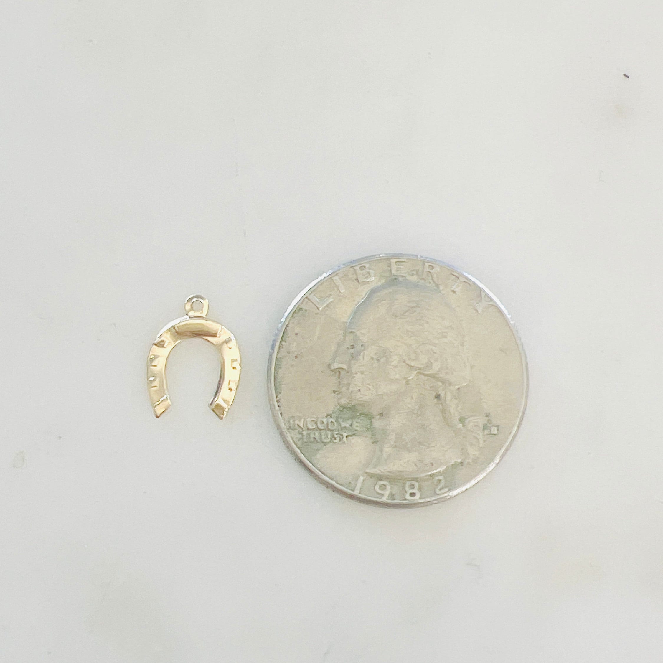Sterling Silver or 14K Gold Filled Horseshoe Charm 14Kt or Small (2pc)