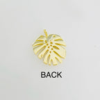 Gold Plated or Brass Tropical Monstera Leaf Plant Charm Sliding Leaf 20mm X