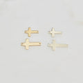 Sterling Silver or 14K Gold Filled Minimal Modern 2 Hole Sideways Horizontal