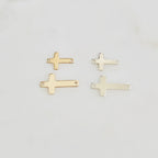 Sterling Silver or 14K Gold Filled Minimal Modern 2 Hole Sideways Horizontal