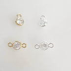 Sterling Silver or 14K Gold Filled Teeny Tiny or 3mm Cubic Zirconia Charm Link