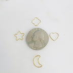 Sterling Silver or 14K Gold Filled Smooth Star Heart Moon Clover (2pc)
