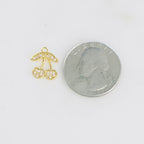 Gold Plated Cubic Zirconia CZ Pave Cherries Cherry Charm Juicy