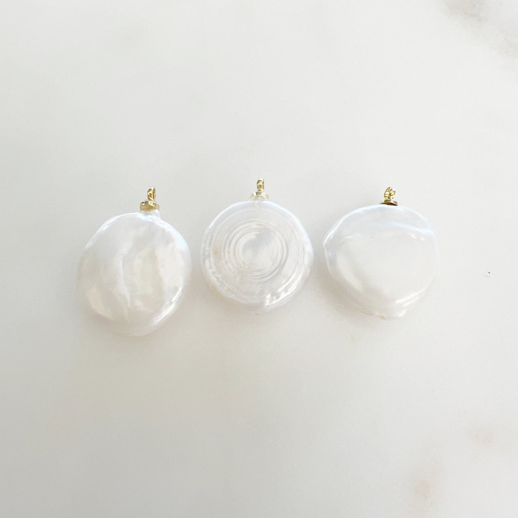 Gold Plated Freshwater Blue Cubic Zirconia Center Ohm Om Pearl