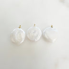 Gold Plated Freshwater Blue Cubic Zirconia Center Ohm Om Pearl