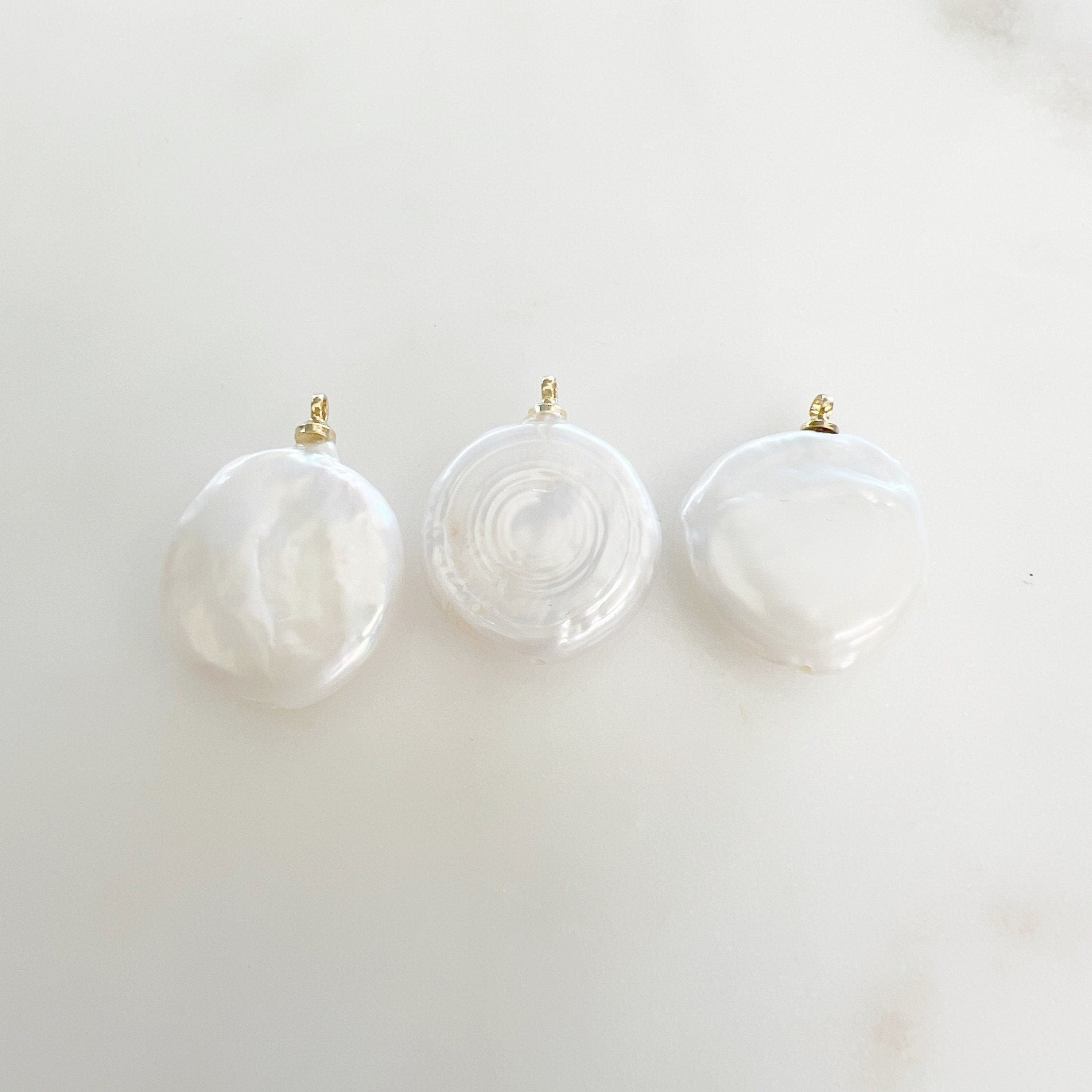 Gold Plated Freshwater Blue Cubic Zirconia Center Ohm Om Pearl