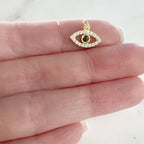 Sterling Silver or Gold Plated CZ Small Evil Eye Black Stone Eye or Necklace