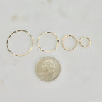 Sterling Silver or Gold Filled Delicate Hammered Textured or Ring Circle Disc