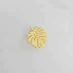 Gold Plated or Brass Tropical Monstera Leaf Plant Charm Sliding Leaf 20mm X