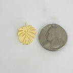 Gold Plated or Brass Tropical Monstera Leaf Plant Charm Sliding Leaf 20mm X