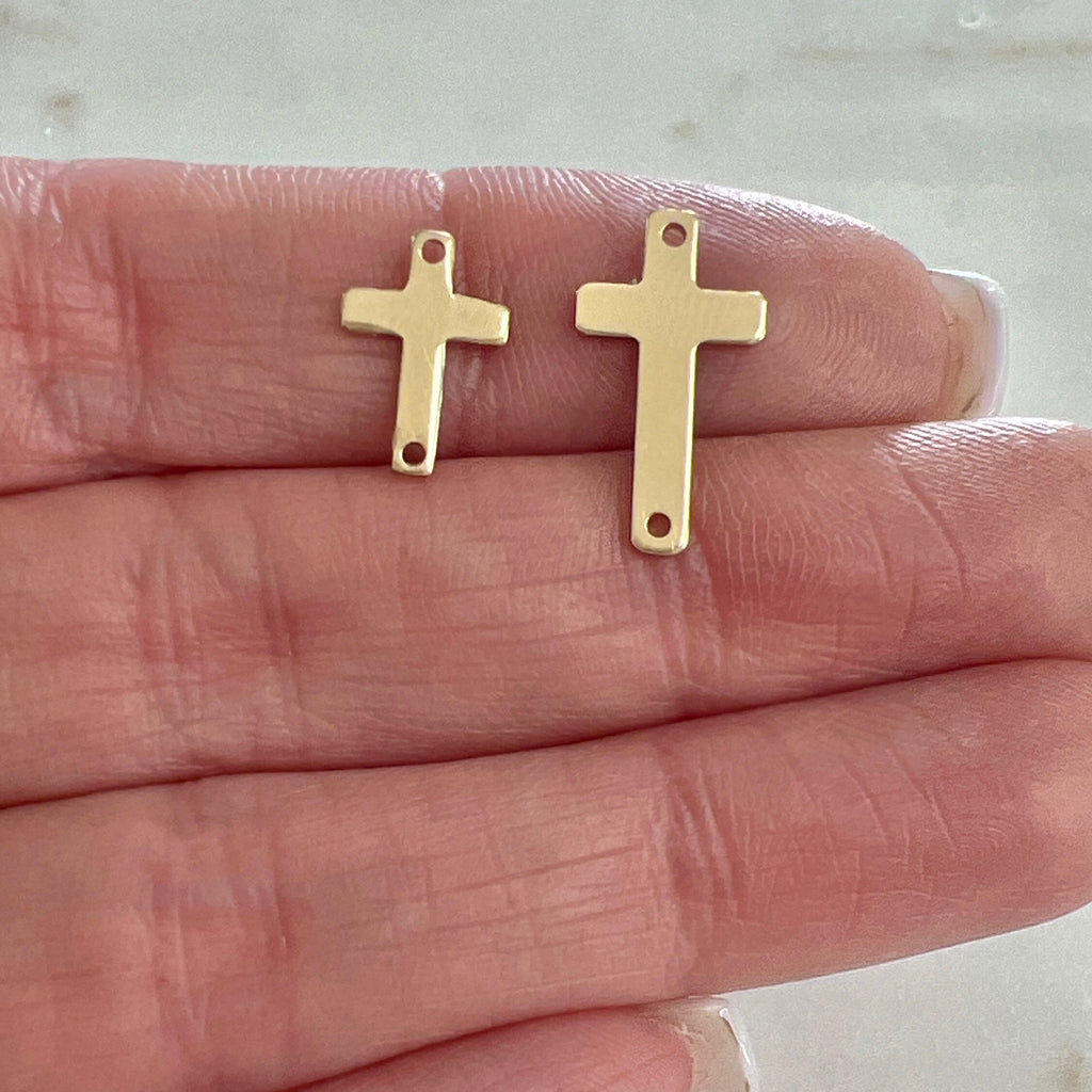 Sterling Silver or 14K Gold Filled Minimal Modern 2 Hole Sideways Horizontal