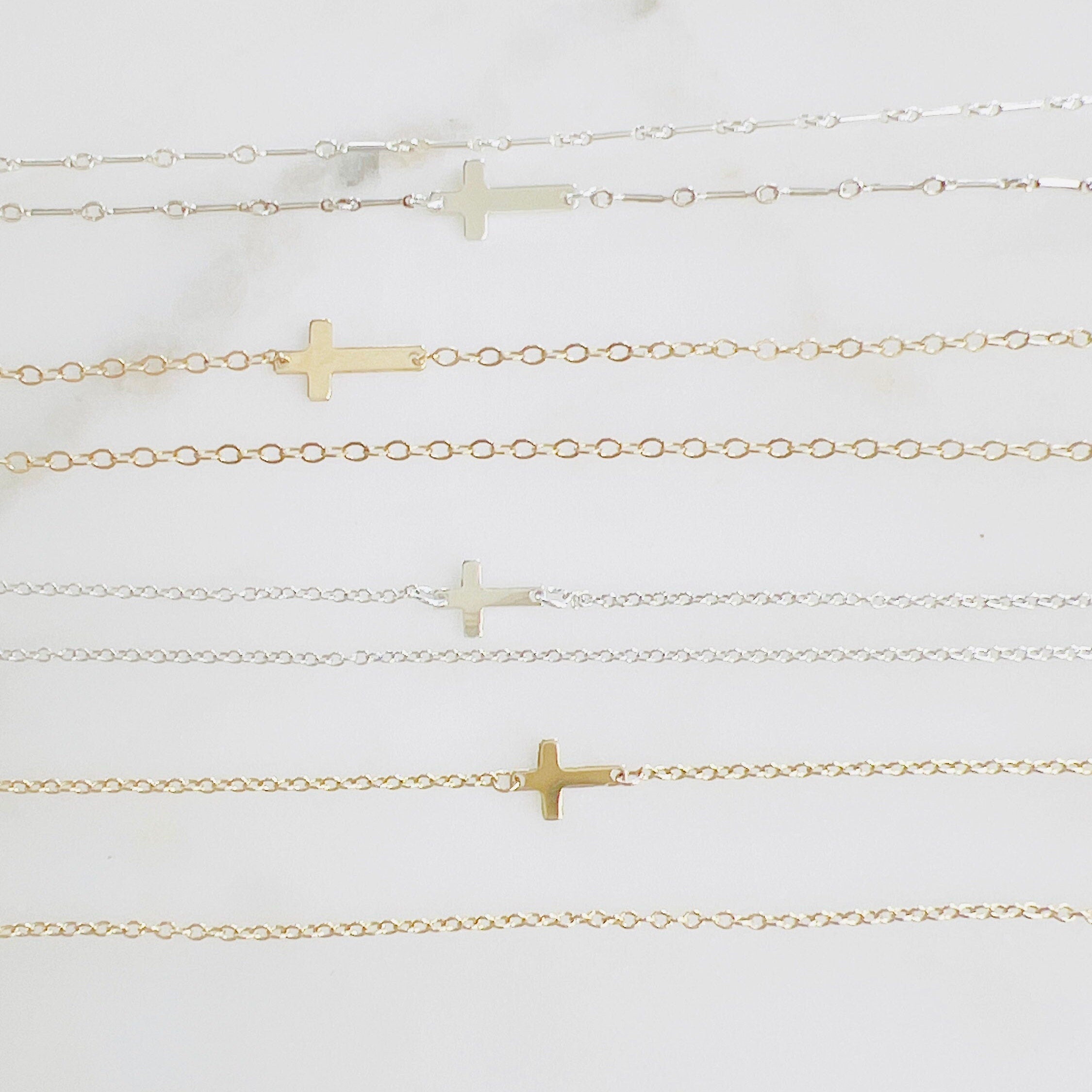 Sterling Silver or 14K Gold Filled Minimal Modern 2 Hole Sideways Horizontal