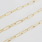 14K Gold Filled 11.4mm x 4.3mm Shimmer Textured Elongated – Sold by the Foot