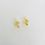 Gold Plated Teeny Tiny Clear or Muti Cubic Zirconia Mushroom Charm