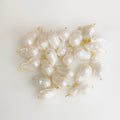 Gold Plated Wire Wrapped Freshwater Pearl Teardrop Potato Shape