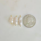 Gold Plated Wire Wrapped Freshwater Pearl Teardrop Potato Shape