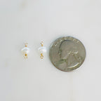 Gold Plated Tiny Freshwater Pearl 2 Loop Connector Charm Pendant