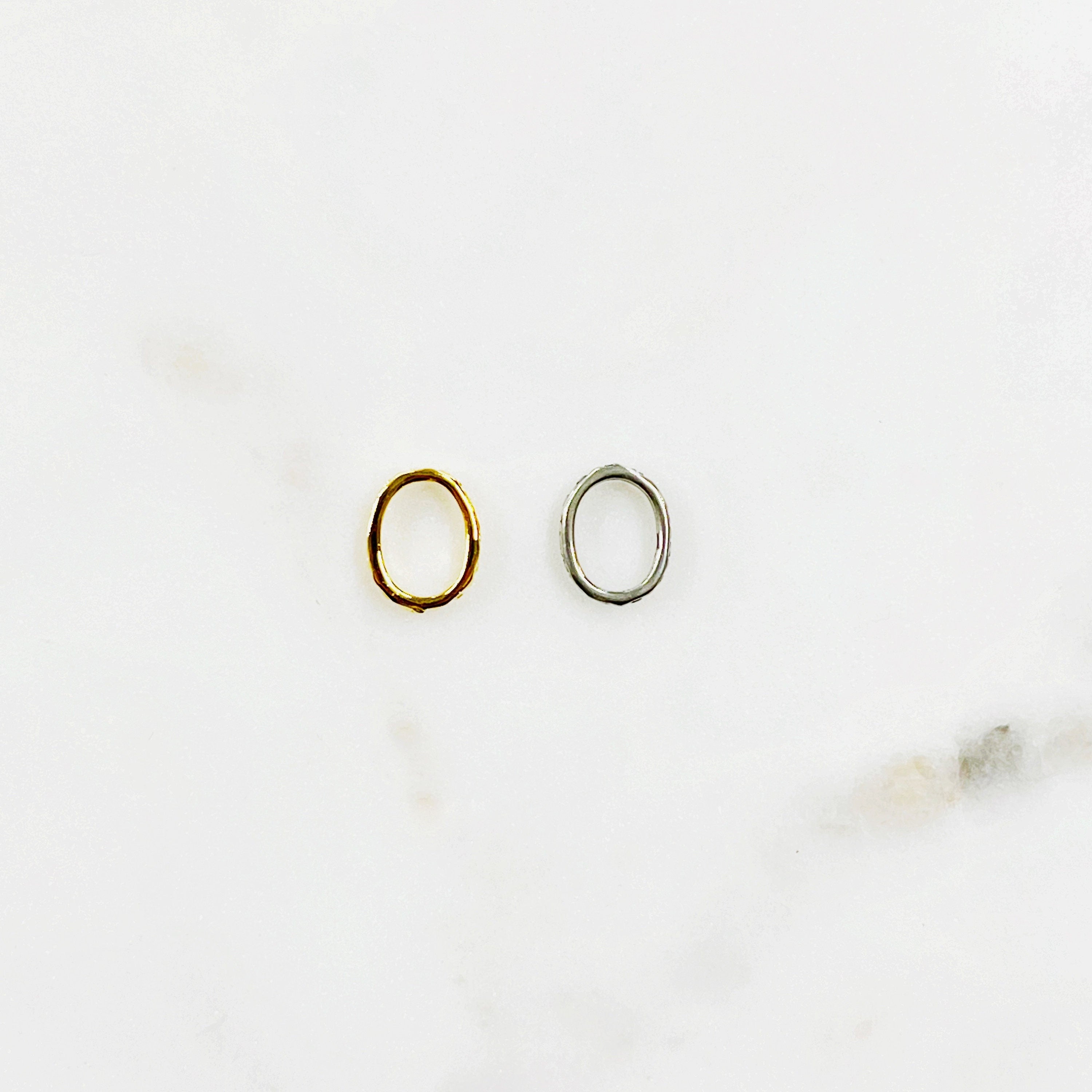 10mmx7mm Sterling Silver or Vermeil Small Circle Detail Open Oval Connector