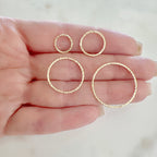 Sterling Silver or Gold Filled Hammered Textured or Ring Circle 10mm (2pc)