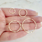 Sterling Silver or Gold Filled Delicate Hammered Textured or Ring Circle Disc