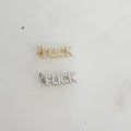 Gold Plated or Base Metal or Cubic Zirconia FUCK F*** Charm Letter Charm CZ