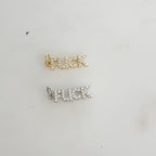 Gold Plated or Base Metal or Cubic Zirconia FUCK F*** Charm Letter Charm CZ
