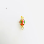 Gold Plated Cubic Zirconia Hot Air Balloon Charm Colorful Enamel