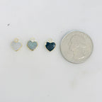 Gold Plated Dainty Mini Heart Gemstone Charm Choose Your Stone