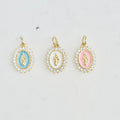 Gold Plated Mini Detailed Mother Mary Cubic Zirconia Pavé Religious