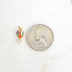 Gold Plated Cubic Zirconia Hot Air Balloon Charm Colorful Enamel