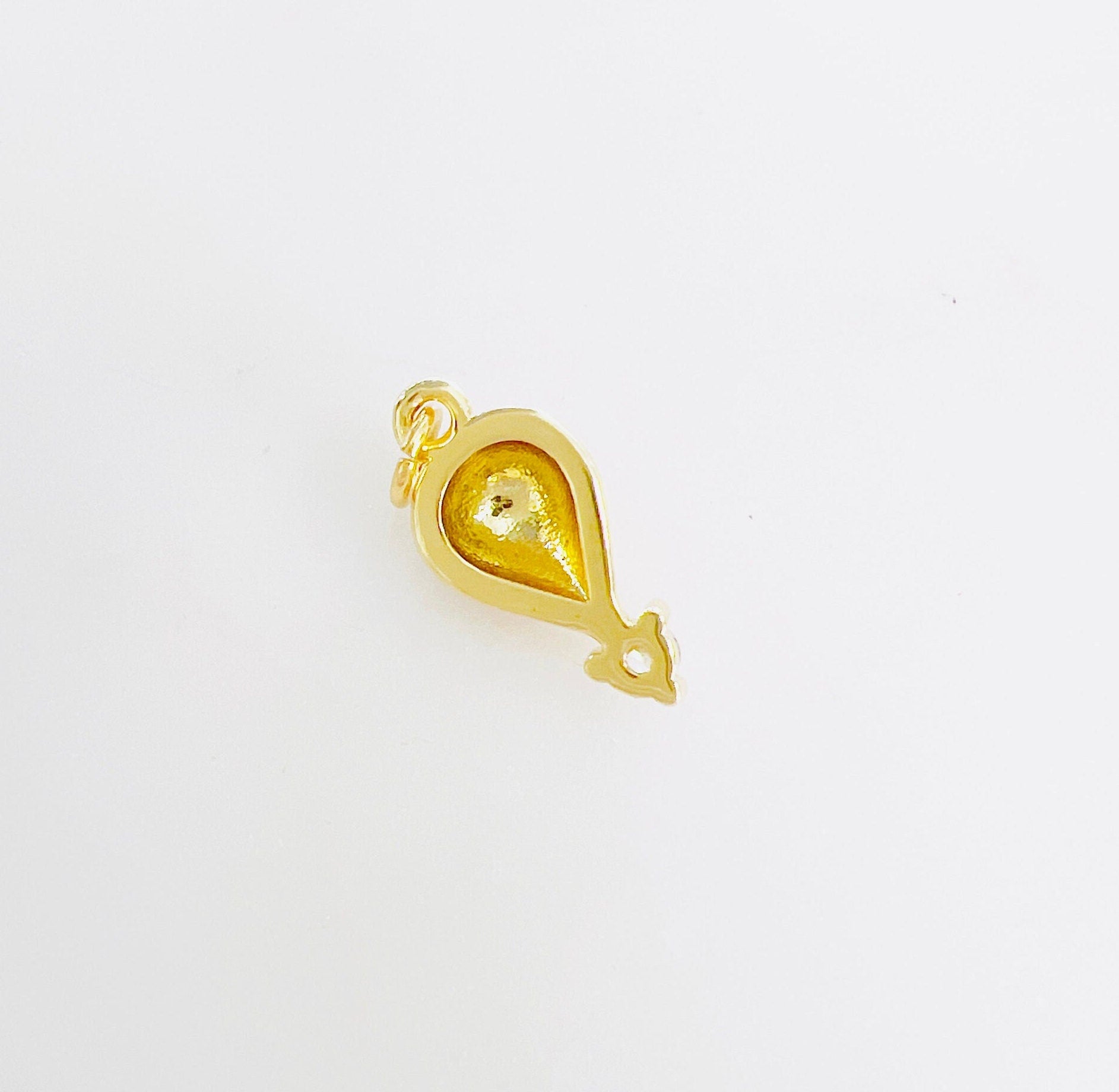 Gold Plated Cubic Zirconia Hot Air Balloon Charm Colorful Enamel