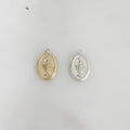 Sterling Silver or 14K Gold Filled or Small Mother Virgin Mary Oval Pendant