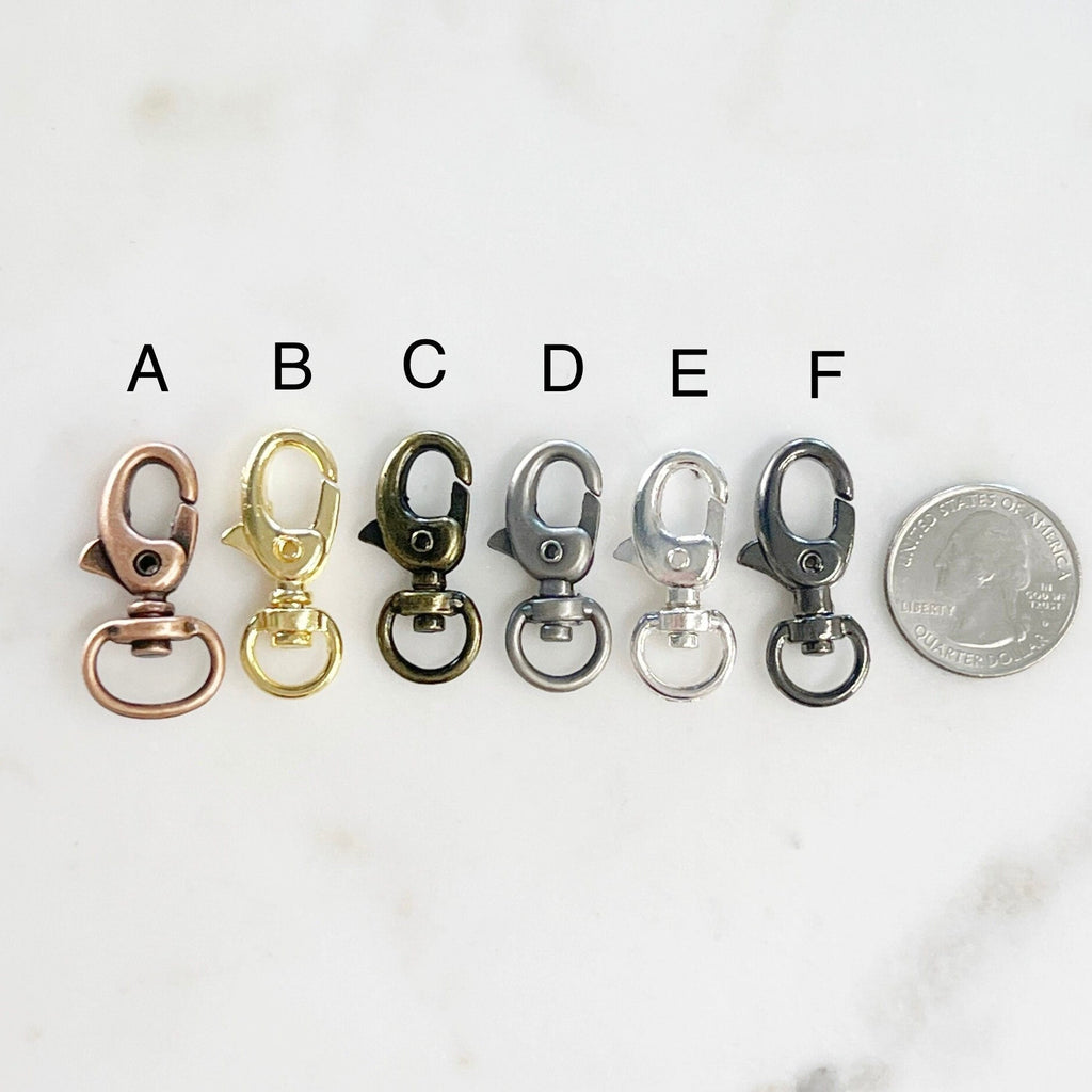 Brass Rounded Lobster Swivel Clasp Choose Your Style Clasp (2pc)