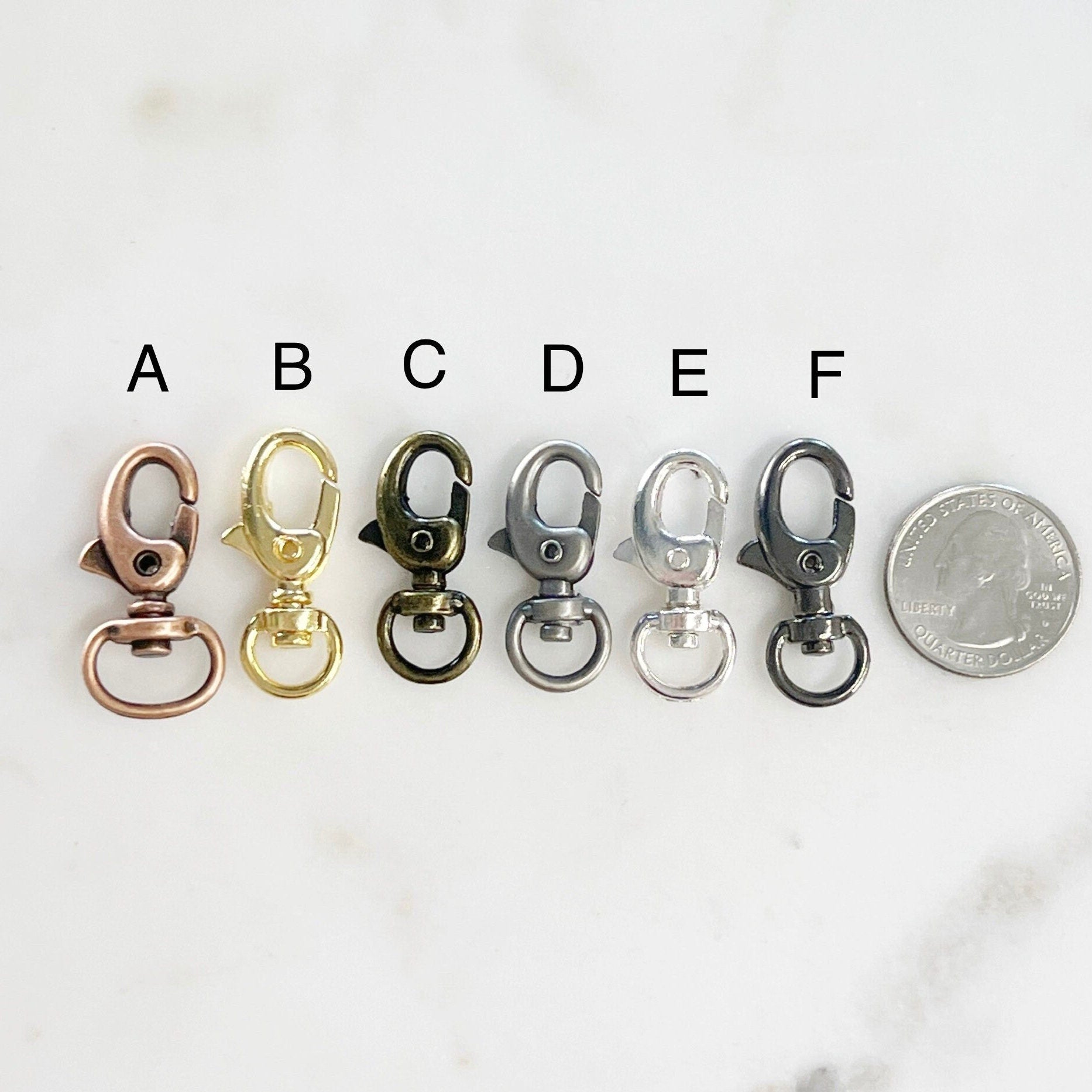 Brass Rounded Lobster Swivel Clasp Choose Your Style Clasp (2pc)