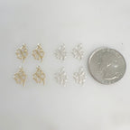 13mmx10mm Sterling Silver or 14K Gold Filled or Four Leaf Clover Charm (4pc)