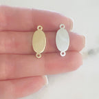 Sterling Silver or 14K Gold Filled Oval Stamping Blank 2 Loop Connector 14Kt