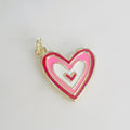 Gold Plated Enamel Color Heart Pendant Heart Within Heart Swirl