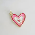 Gold Plated Enamel Color Heart Pendant Heart Within Heart Swirl