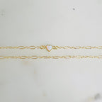 Gold Plated Dainty Mini Opal Heart Connector Charm 2 Loop Connector